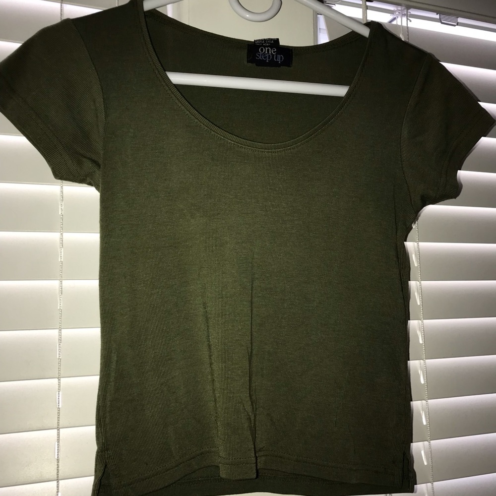 Olive green crop top